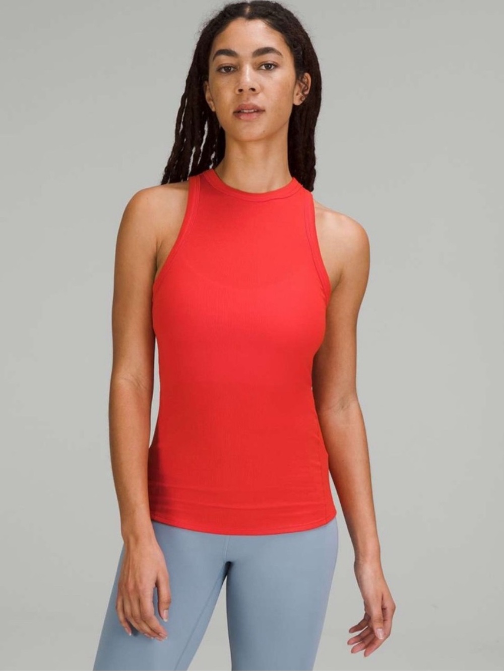 lululemon athletica Red Ribbed Tank Top